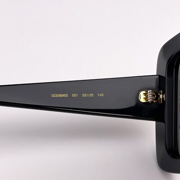 Gucci Logo GG0896S 001 Sunglasses Black Gray Square Oversized Women main image 4